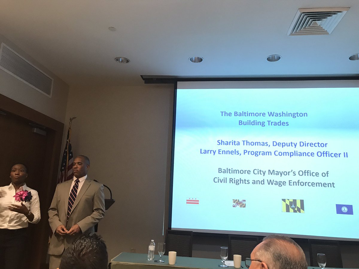Sharita Thomas and Larry Ennels Presenting on Baltimore Washington Building Trades